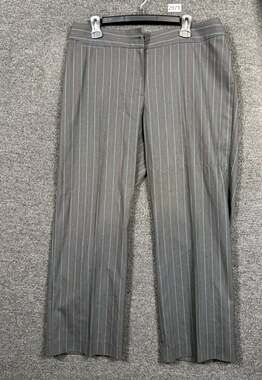 Chico's Dress Pants Women's Size 2.5 US 14 Gray Blue Pinstripe Straight Leg Work